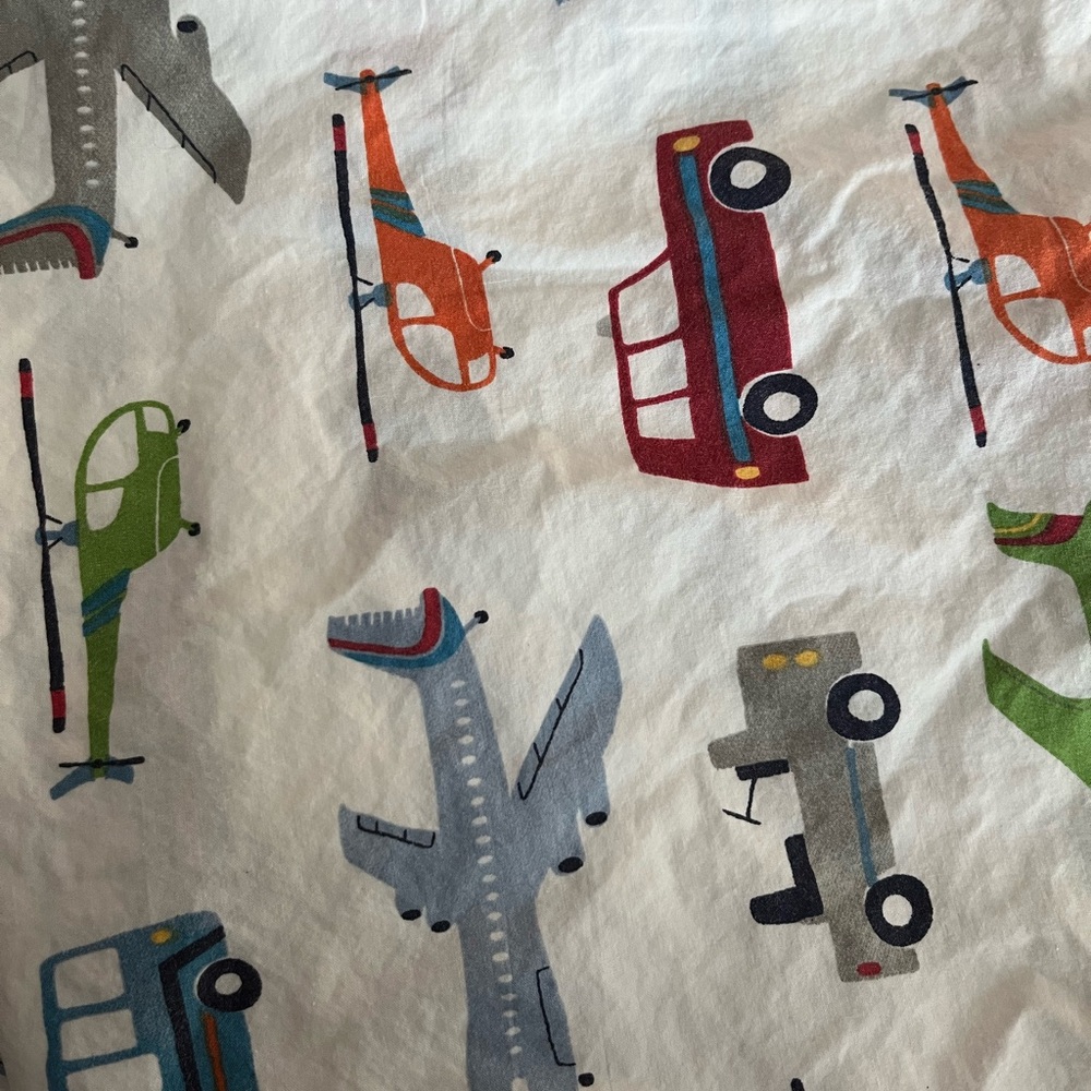 Pottery Barn cars and planes full size sheet set.  EUC
